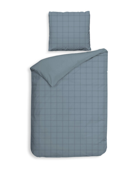Heckett and Lane Mako Satin Diamante Bettwäsche 135 Colonial Blue  Colonial-Blue 1 Bettbezug 135x200cm + 1 Kissenbezug 80x80cm