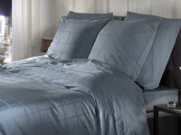 Heckett and Lane Bettwäsche Diamante 1 Bettwäsche 240x220cm mit 2 Kopfkissen 60x70cm 100% Baumwolle Mako-Satin Colonial Blue