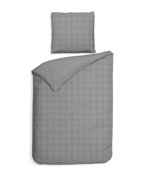 Heckett and Lane Mako Satin Diamante Bettwäsche 135 Glacier Grey  Glacier-Grey 1 Bettbezug 135x200cm + 1 Kissenbezug 80x80cm