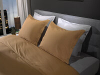 Yellow Perkal Percale Bettwäsche 135 Cognac Brown Uni Cognac-Brown 1 Bettbezug 135x200cm + 1 Kissenbezug 80x80cm