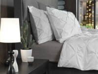 Yellow Mako Satin Nova Bettwäsche 155 White Uni White 1 Bettbezug 155x220cm + 1 Kissenbezug 80x80cm