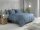 Zo!Home  Lino Bettwäsche 135 Urban Blue Uni Urban-Blue 1 Bettbezug 135x200cm + 1 Kissenbezug 80x80cm
