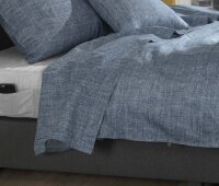 Zo!Home Bettwäsche Lino 1 Bettwäsche 140x220cm + 1 Kopfkissen 60x70cm 100% Baumwolle Urban Blue