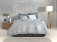 Zo!Home  Lino Bettwäsche 135 Denim Uni Denim 1 Bettbezug 135x200cm + 1 Kissenbezug 80x80cm