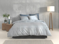 Zo!Home  Lino Bettwäsche 200 Denim Uni Denim 1 Bettbezug 200x200cm + 2 Kissenbezug 80x80cm