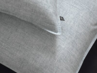 Zo!Home  Lino Bettwäsche 200 Denim Uni Denim 1 Bettbezug 200x200cm + 2 Kissenbezug 80x80cm