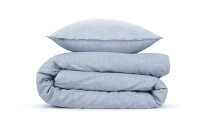 Zo!Home  Lino Bettwäsche 200 Denim Uni Denim 1 Bettbezug 200x200cm + 2 Kissenbezug 80x80cm