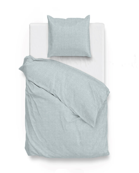 Zo!Home  Lino Bettwäsche 155 Mint Green Uni Mint-Green 1 Bettbezug 155x220cm + 1 Kissenbezug 80x80cm