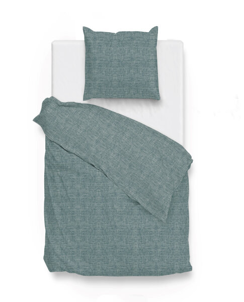 Zo!Home  Lino Bettwäsche 155 Emerald Green Uni Emerald-Green 1 Bettbezug 155x220cm + 1 Kissenbezug 80x80cm