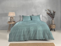 Zo!Home  Lino Bettwäsche 155 Emerald Green Uni Emerald-Green 1 Bettbezug 155x220cm + 1 Kissenbezug 80x80cm