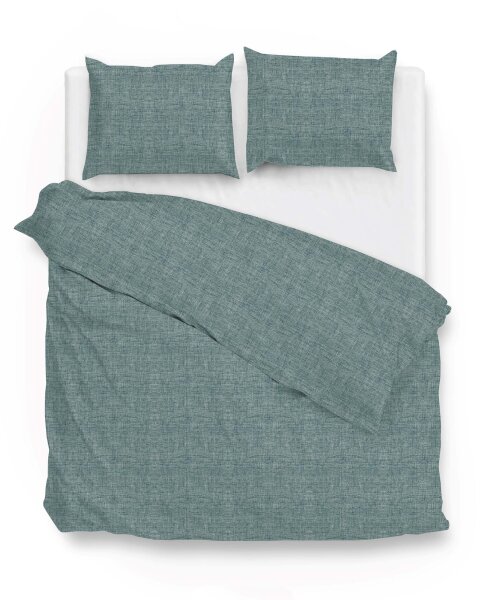 Zo!Home  Lino Bettwäsche 200 Emerald Green Uni Emerald-Green 1 Bettbezug 200x200cm + 2 Kissenbezug 80x80cm