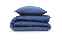 Zo!Home Mako Satin Satinado Bettwäsche 200 Evening Blue Uni Evening-Blue 1 Bettbezug 200x200cm + 2 Kissenbezug 80x80cm