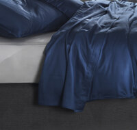 Zo!Home Bettwäsche Satinado 1 Bettwäsche 140x220cm mit 1 Kopfkissen 60x70cm 100% Baumwolle Mako-Satin Navy Blue