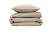 Zo!Home Mako Satin Satinado Bettwäsche 155 Forest Sand Uni Forest-Sand 1 Bettbezug 155x220cm + 1 Kissenbezug 80x80cm