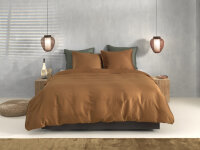 Zo!Home Mako Satin Satinado Bettwäsche 135 Cognac Brown Uni Cognac-Brown 1 Bettbezug 135x200cm + 1 Kissenbezug 80x80cm