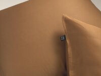 Zo!Home Mako Satin Satinado Bettwäsche 135 Cognac Brown Uni Cognac-Brown 1 Bettbezug 135x200cm + 1 Kissenbezug 80x80cm