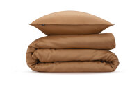 Zo!Home Mako Satin Satinado Bettwäsche 135 Cognac Brown Uni Cognac-Brown 1 Bettbezug 135x200cm + 1 Kissenbezug 80x80cm