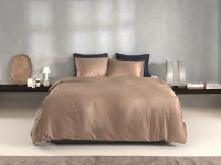 Zo!Home Mako Satin Satinado Bettwäsche 135 Praline Brown Uni Praline-Brown 1 Bettbezug 135x200cm + 1 Kissenbezug 80x80cm