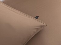 Zo!Home Mako Satin Satinado Bettwäsche 135 Praline Brown Uni Praline-Brown 1 Bettbezug 135x200cm + 1 Kissenbezug 80x80cm