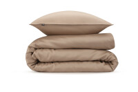 Zo!Home Mako Satin Satinado Bettwäsche 155 Praline Brown Uni Praline-Brown 1 Bettbezug 155x220cm + 1 Kissenbezug 80x80cm