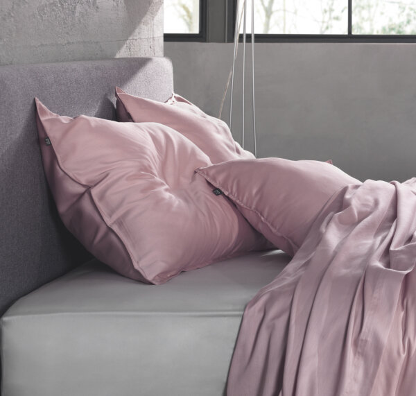 Zo!Home Bettwäsche Satinado 1 Bettwäsche 200x220cm mit 2 Kopfkissen 60x70cm 100% Baumwolle Mako-Satin Shady Pink