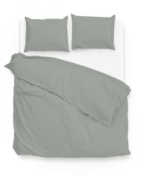 Zo!Home Mako Satin Satinado Bettwäsche 200 Iron Grey Uni Iron-Grey 1 Bettbezug 200x200cm + 2 Kissenbezug 80x80cm