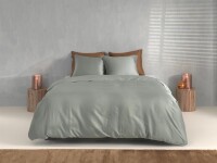 Zo!Home Mako Satin Satinado Bettwäsche 200 Iron Grey Uni Iron-Grey 1 Bettbezug 200x200cm + 2 Kissenbezug 80x80cm