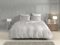 Zo!Home Mako Satin Satinado Bettwäsche 135 Ash Grey Uni Ash-Grey 1 Bettbezug 135x200cm + 1 Kissenbezug 80x80cm