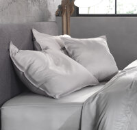 Zo!Home Mako Satin Satinado 2x Kissenbezug 40x80 Ash Grey...