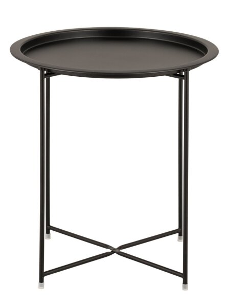 Soma Beistelltisch 2. Wahl Gartentisch Balkon Tisch Terassentisch rund Alberta Metall zusammen (BxHxL) 47 x 51 x 47 schwarz