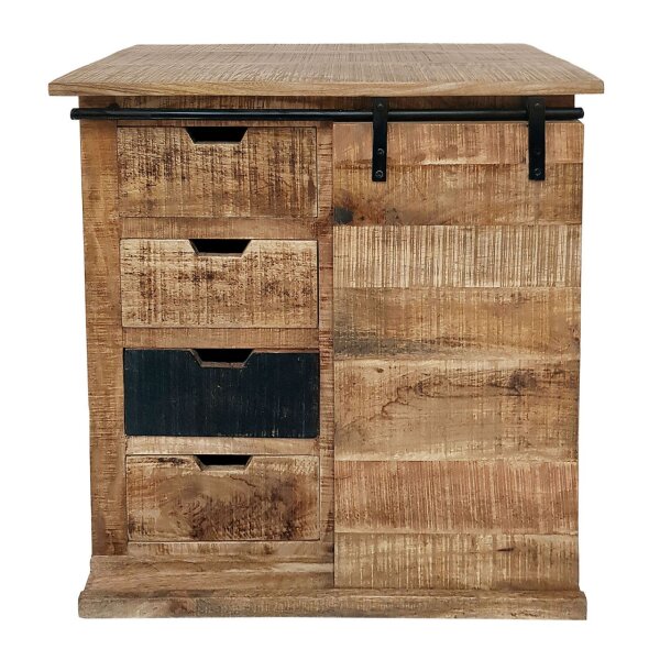 Soma Anrichte Schubladen Kommode Sideboard B 72 H 80 cm California natur Mangoholz massiv (BxHxL) 72 x 80 x 38