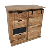 Soma Anrichte Schubladen Kommode Sideboard B 72 H 80 cm California natur Mangoholz massiv (BxHxL) 72 x 80 x 38