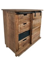 Soma Anrichte Schubladen Kommode Sideboard B 72 H 80 cm California natur Mangoholz massiv (BxHxL) 72 x 80 x 38