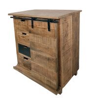 Soma Anrichte Schubladen Kommode Sideboard B 72 H 80 cm California natur Mangoholz massiv (BxHxL) 72 x 80 x 38