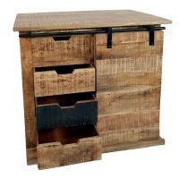 Soma Anrichte Schubladen Kommode Sideboard B 72 H 80 cm California natur Mangoholz massiv (BxHxL) 72 x 80 x 38