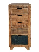 Soma Schubladen Kommode B 40 H 92 cm Schubkastenturm Anrichte Sideboard California natur Mangoholz (BxHxL) 40 x 92 x 35