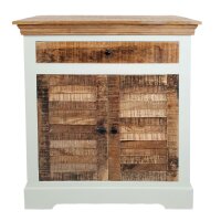 Soma Anrichte Kommode B 80 H 90 cm Sideboard Ibiza Massivholz Mangoholz massiv weiß natur (BxHxL) 80 x 90 x 40