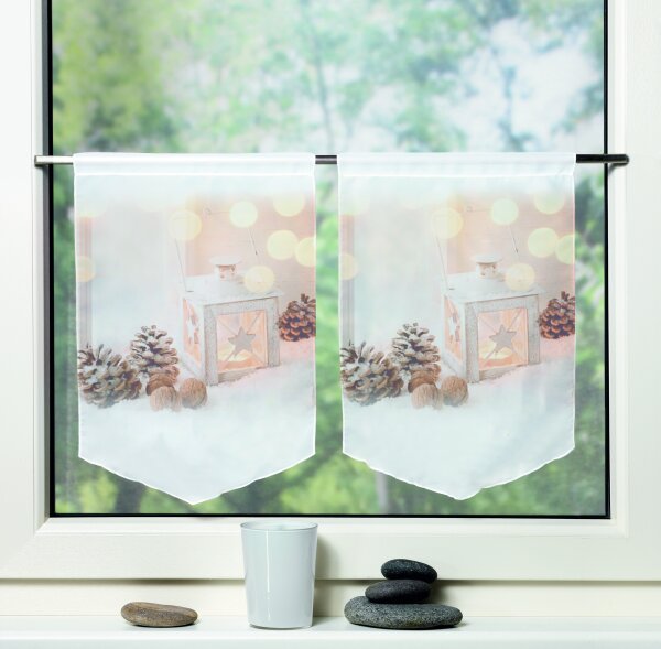 Home Wohnideen Fensterbilder 2er Pack Laterne 2X 45 X 30 cm Natur