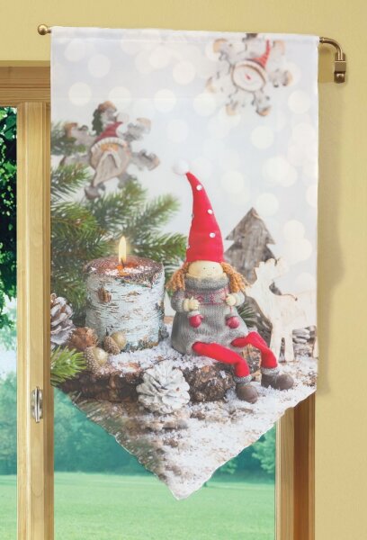 Home Wohnideen Fensterbehang Weihnachtswichtel 80 X 40 cm Rot