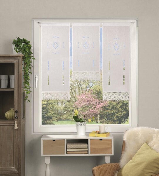 Home Wohnideen FENSTERBEHANG LEINENTRUKTUR "ALERGA" 3-TEILIG  80 X 30 cm Weiss