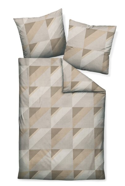 Janine Mako-Satin Bettwäsche 155x200,80x80 2 teilig  J. D. 87065-07-510 taupe