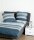 Janine Mako-Satin Bettwäsche 3 teilig Bettbezug 240 x 220 cm Kopfkissenbezug 80 x 80 cm Moments 98079-02-633 denimblau schiefer nebelgrün