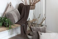 Knit Factory Beau Kissen 60x40 cm Glatt Braun