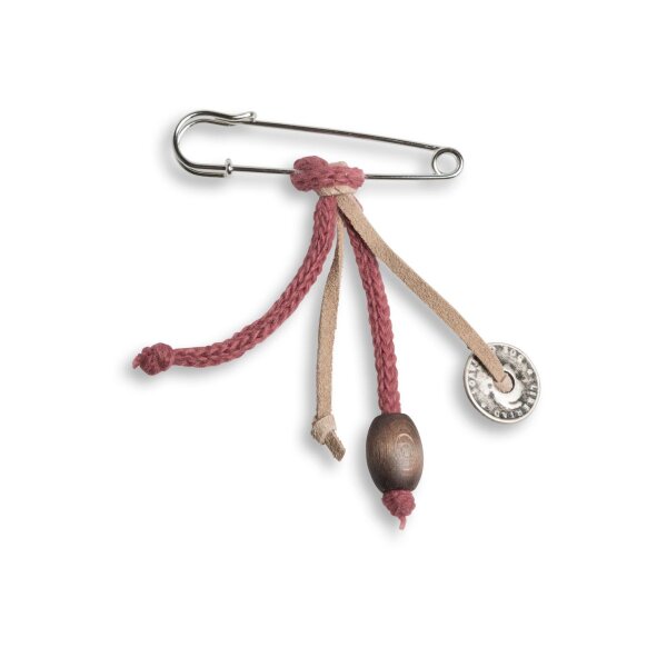 Knit Factory Brosche 7x1 cm Rot