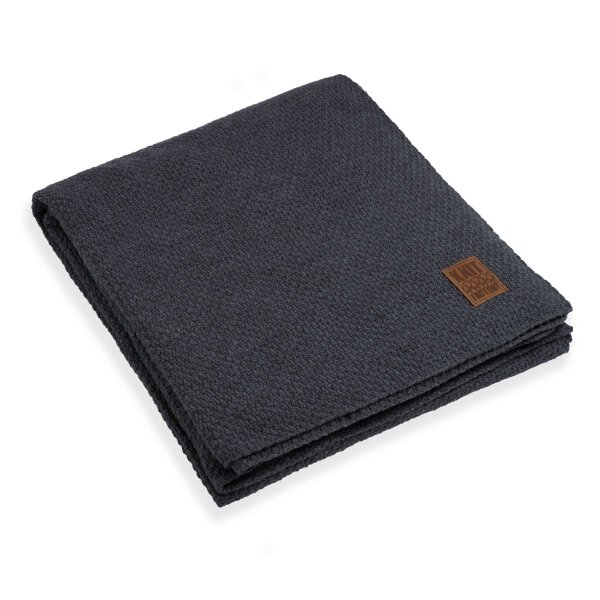 Knit Factory Jesse Decke 195x225 cm Glatt Anthrazit