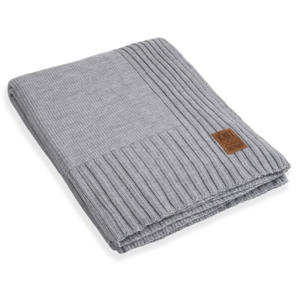 Knit Factory Uni Decke 195x225 cm Glatt Grau