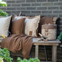 Knit Factory Uni Decke 195x225 cm Glatt Anthrazit