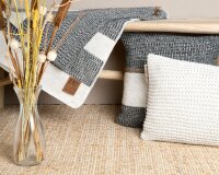 Knit Factory Vinz Kissen 50x50 cm Glatt Grau