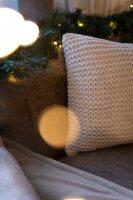 Knit Factory Vinz Kissen 60x40 cm Glatt Beige