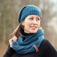 Knit Factory Coco Mütze One Size Glatt Dunkelblau